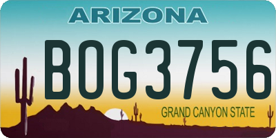 AZ license plate BOG3756