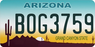 AZ license plate BOG3759
