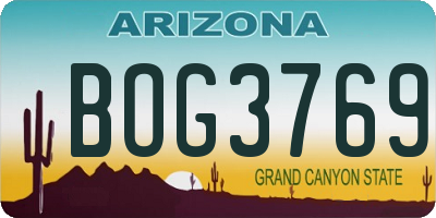 AZ license plate BOG3769