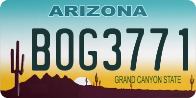 AZ license plate BOG3771
