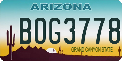 AZ license plate BOG3778