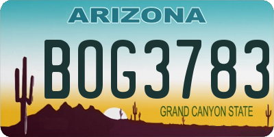 AZ license plate BOG3783
