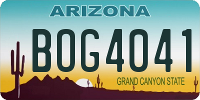 AZ license plate BOG4041