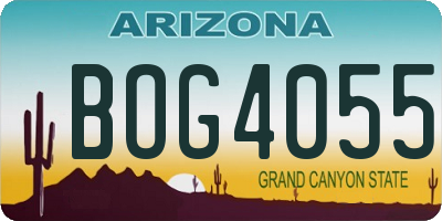 AZ license plate BOG4055