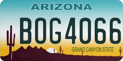 AZ license plate BOG4066