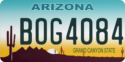 AZ license plate BOG4084