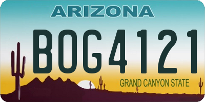 AZ license plate BOG4121