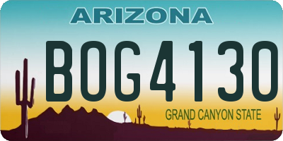 AZ license plate BOG4130