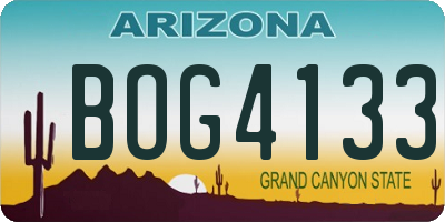 AZ license plate BOG4133