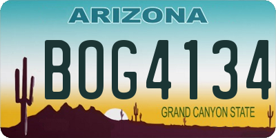 AZ license plate BOG4134