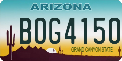 AZ license plate BOG4150