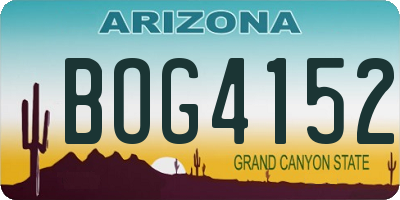 AZ license plate BOG4152