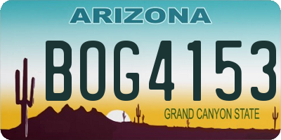 AZ license plate BOG4153