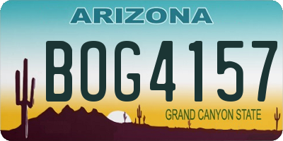 AZ license plate BOG4157