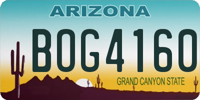 AZ license plate BOG4160