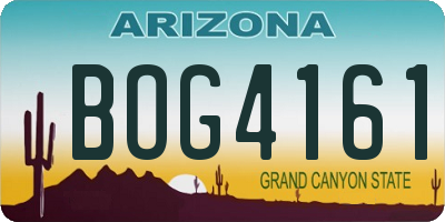 AZ license plate BOG4161