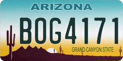 AZ license plate BOG4171