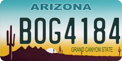 AZ license plate BOG4184