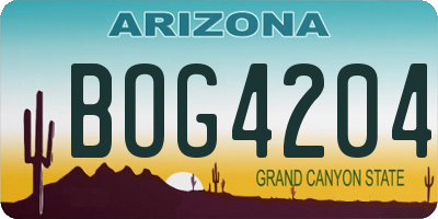 AZ license plate BOG4204