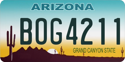AZ license plate BOG4211