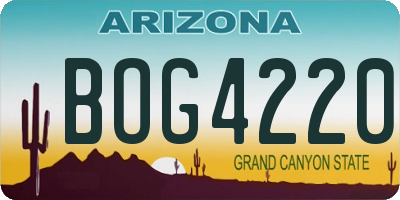 AZ license plate BOG4220