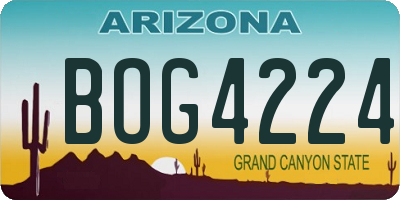 AZ license plate BOG4224