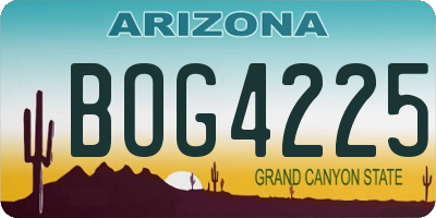 AZ license plate BOG4225