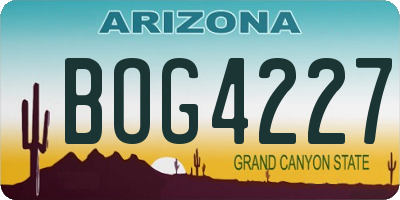 AZ license plate BOG4227