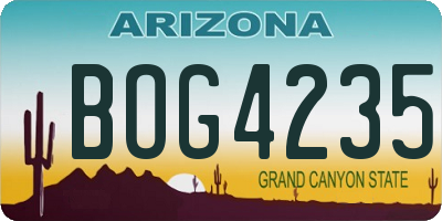 AZ license plate BOG4235