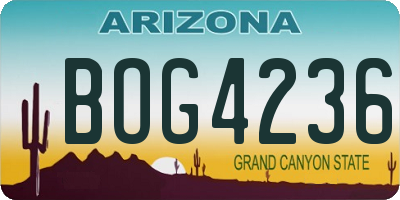 AZ license plate BOG4236