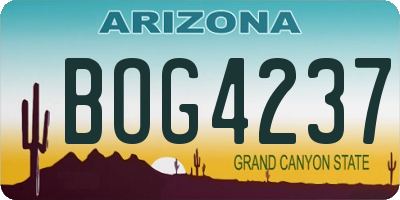 AZ license plate BOG4237