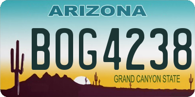 AZ license plate BOG4238