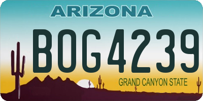 AZ license plate BOG4239