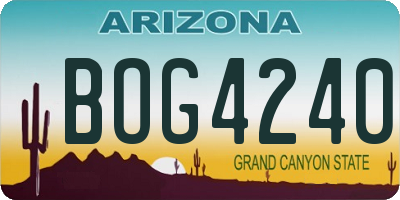 AZ license plate BOG4240