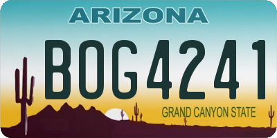 AZ license plate BOG4241
