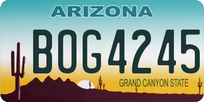 AZ license plate BOG4245