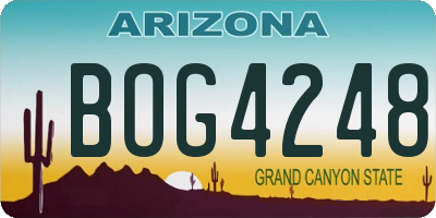 AZ license plate BOG4248