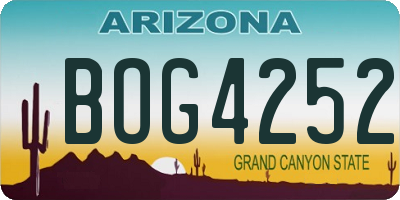 AZ license plate BOG4252