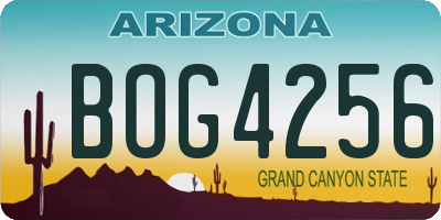 AZ license plate BOG4256