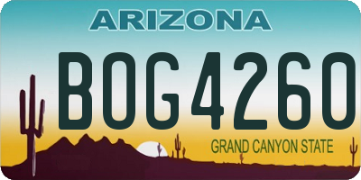 AZ license plate BOG4260