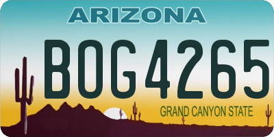 AZ license plate BOG4265