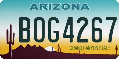 AZ license plate BOG4267