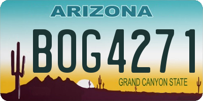 AZ license plate BOG4271