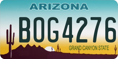 AZ license plate BOG4276