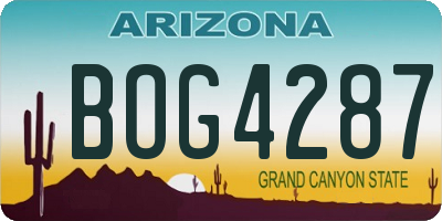 AZ license plate BOG4287