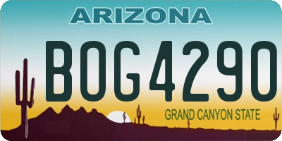 AZ license plate BOG4290