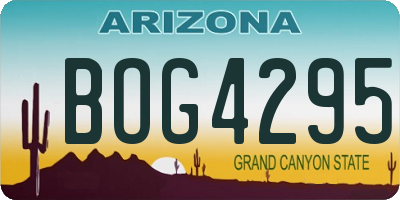 AZ license plate BOG4295
