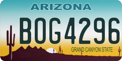AZ license plate BOG4296