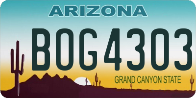 AZ license plate BOG4303