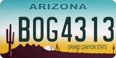 AZ license plate BOG4313